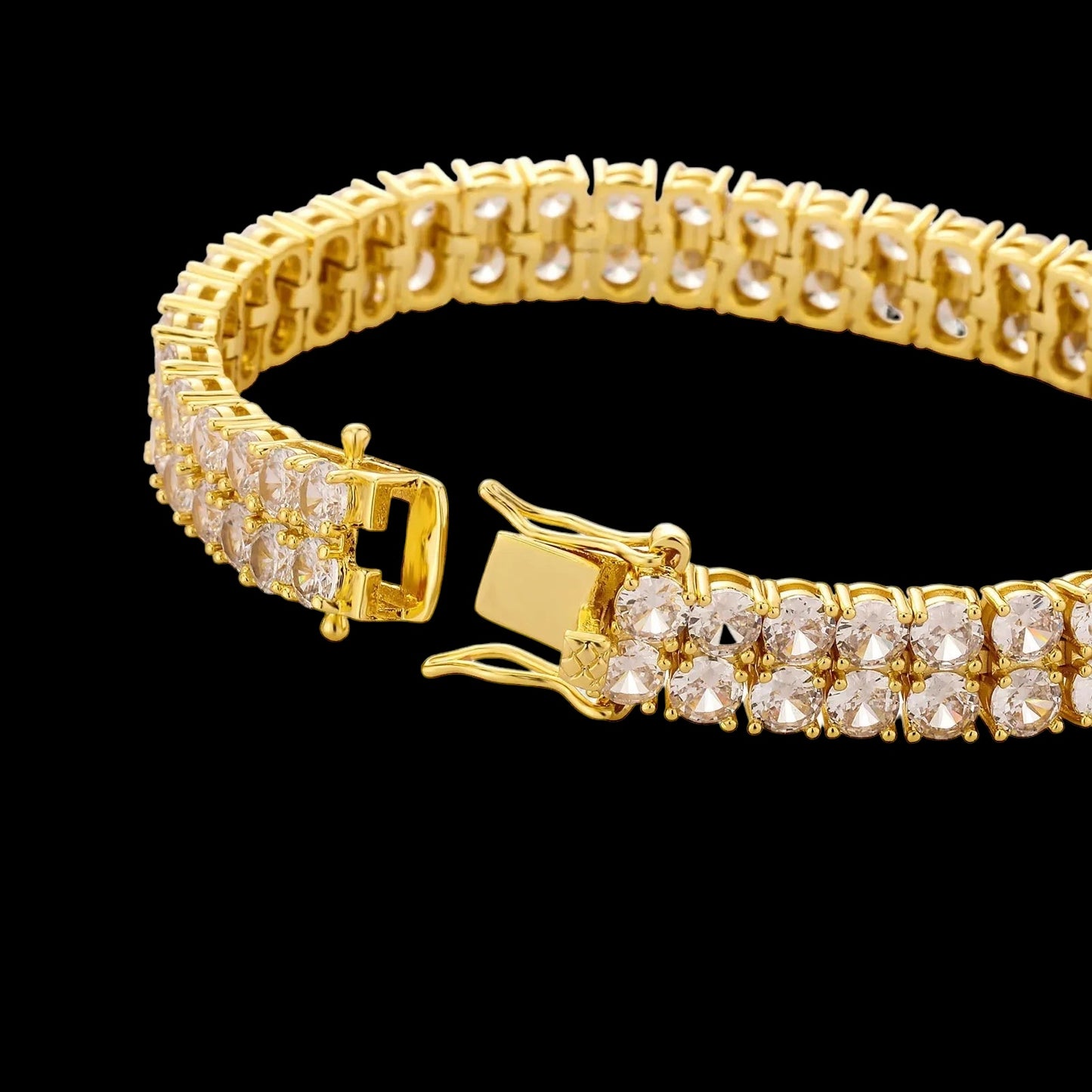 Luxus Iced Out 8mm "Double Row Tennis" Armbänder