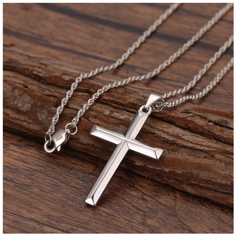 Luxus 925S Silver "Silver Cross" Kette - ICERAIN JEWELRY