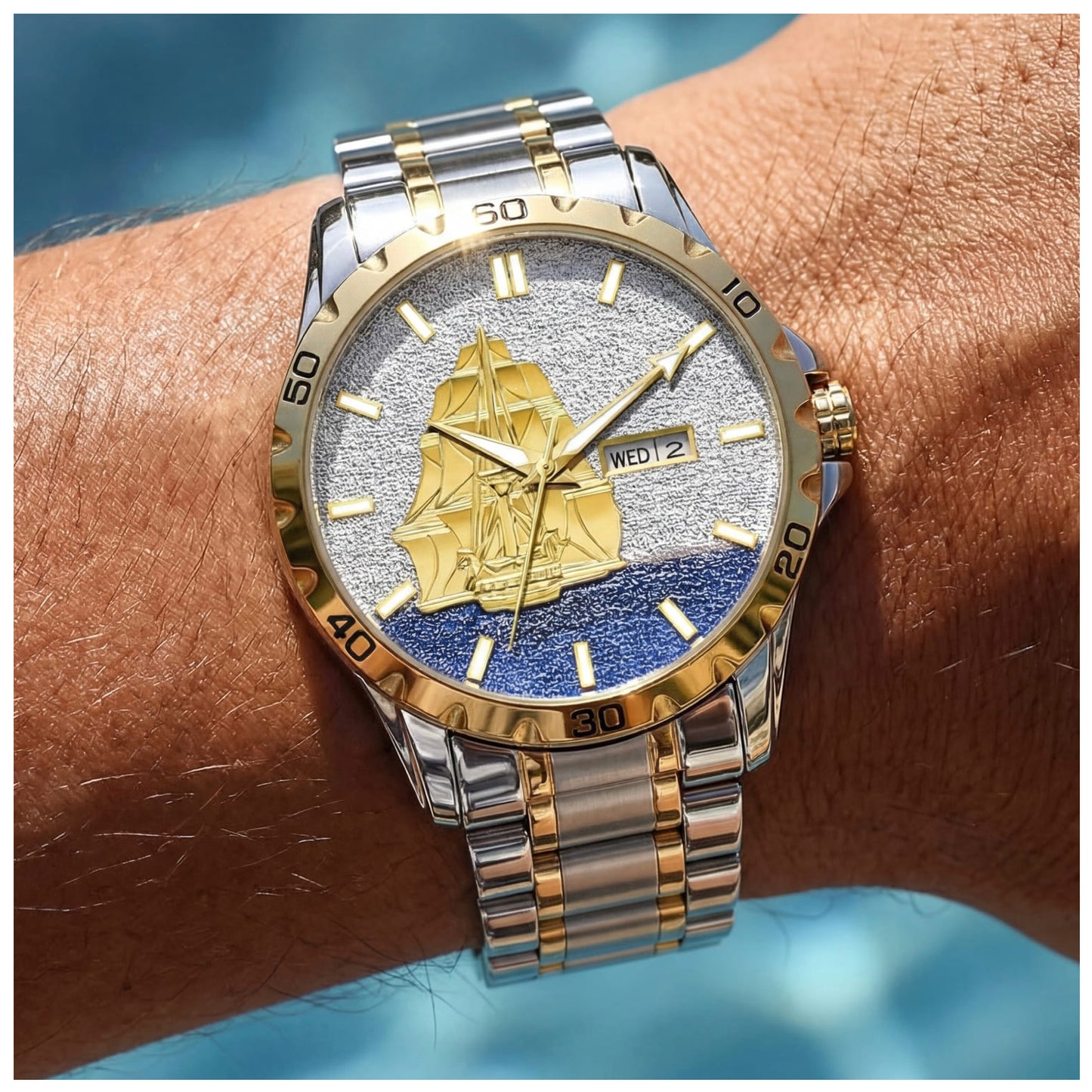 EDELSTAHL "GOLD NAVE" UHR - ICERAIN JEWELRY