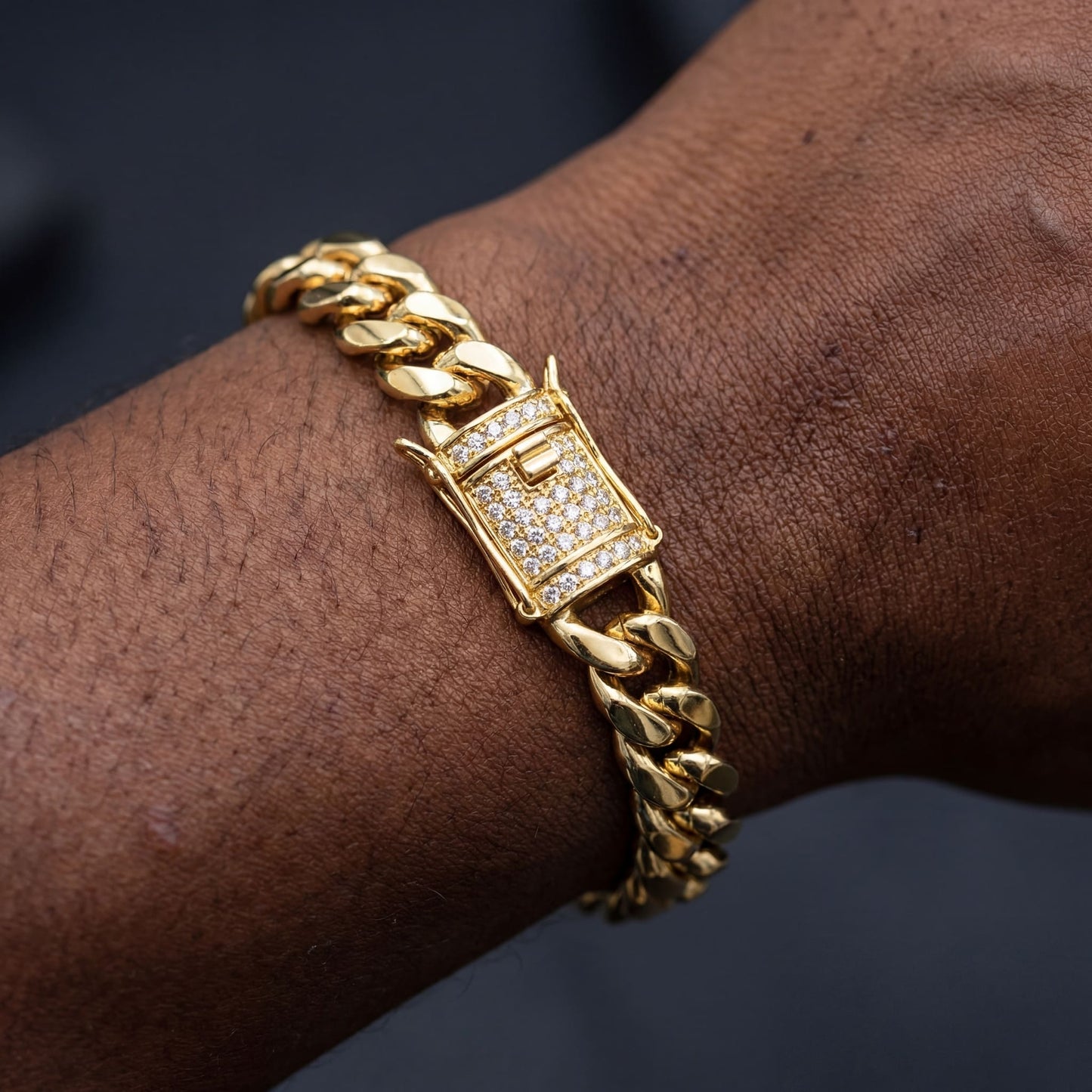 ICED OUT "GOLD CUBAN" ARMBAND - ICERAIN JEWELRY