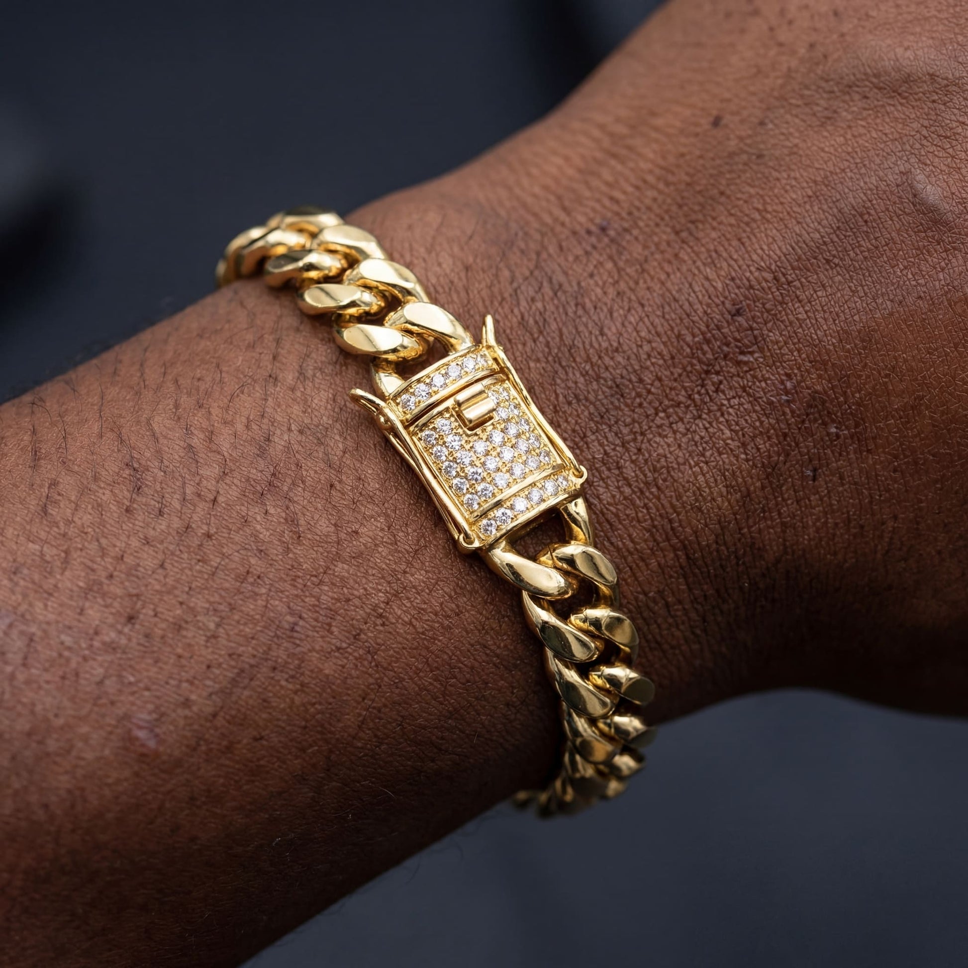 ICED OUT "GOLD CUBAN" ARMBAND - ICERAIN JEWELRY