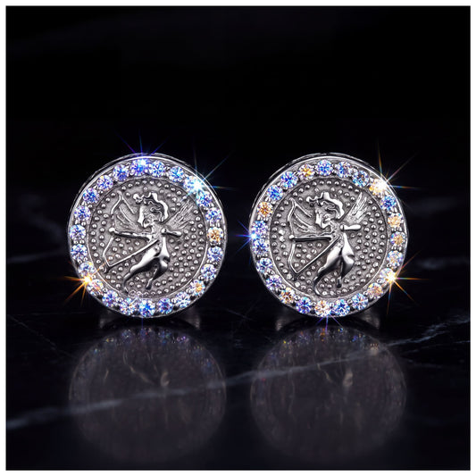 ICED OUT MOISSANITE "ANGEL" WEISSGOLD 925S SILVER OHRRINGE