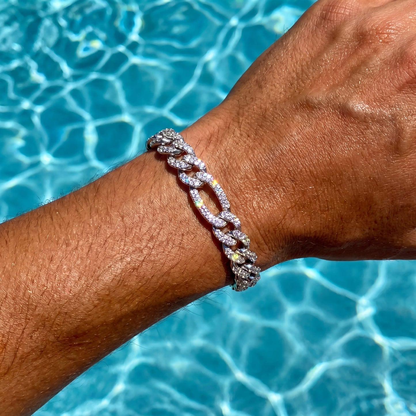 ICED OUT 10MM "FIGARO CUBAN" ARMBAND - ICERAIN JEWELRY