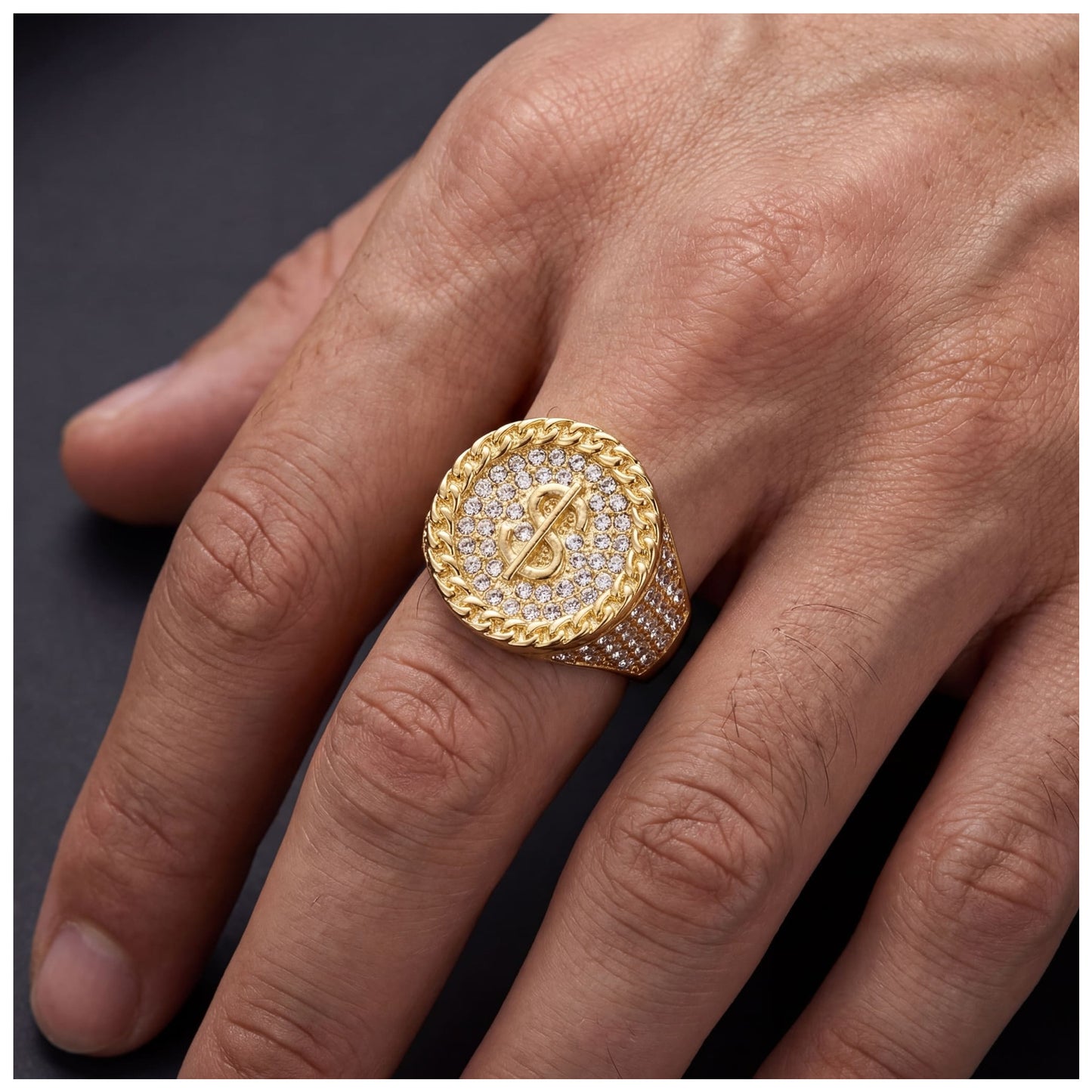 ICED OUT "DOLLAR" RING - ICERAIN JEWELRY