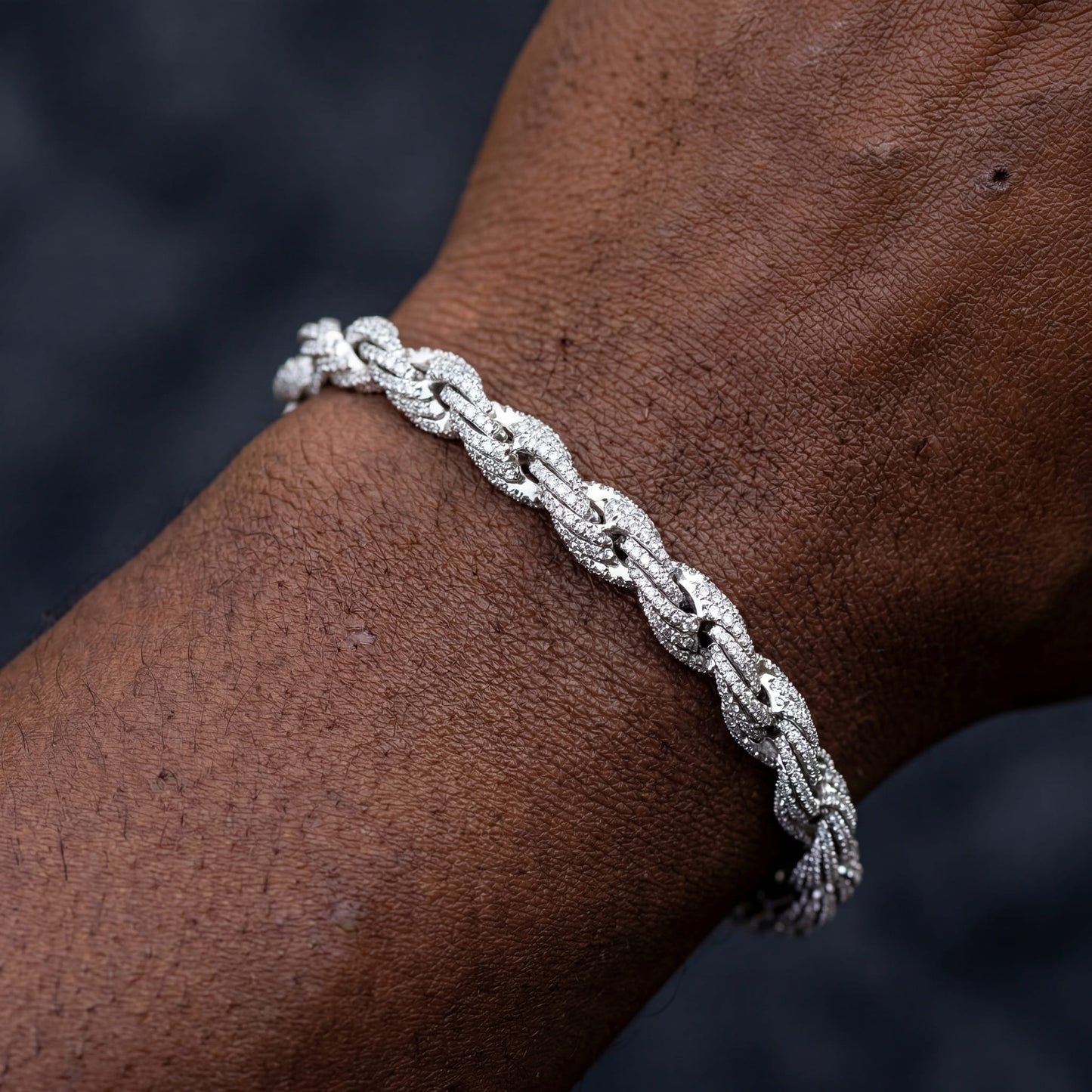 ICED OUT 8MM "SILVER ROPE" ARMBAND - ICERAIN JEWELRY