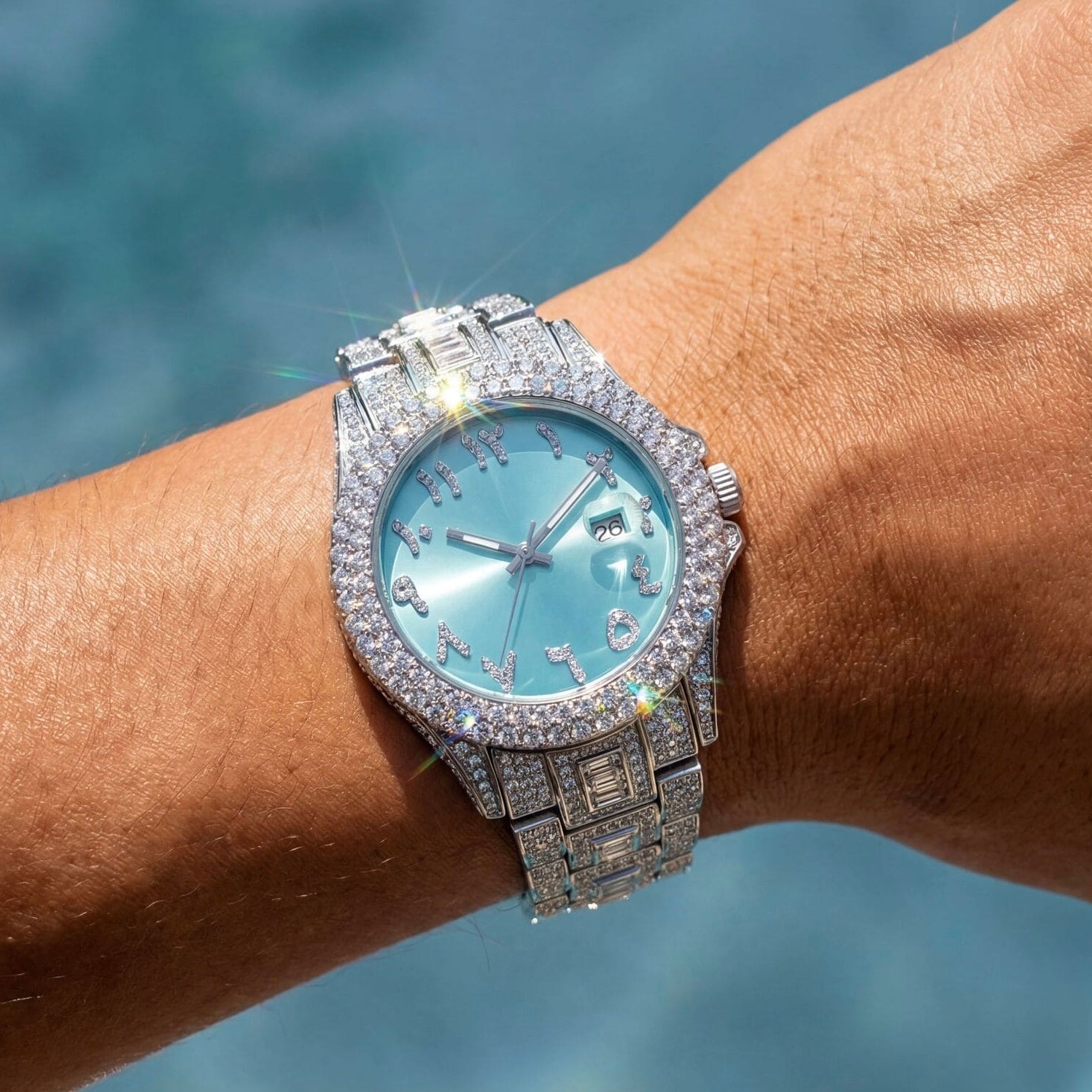 ICED OUT "ARABIC" UHR - ICERAIN JEWELRY