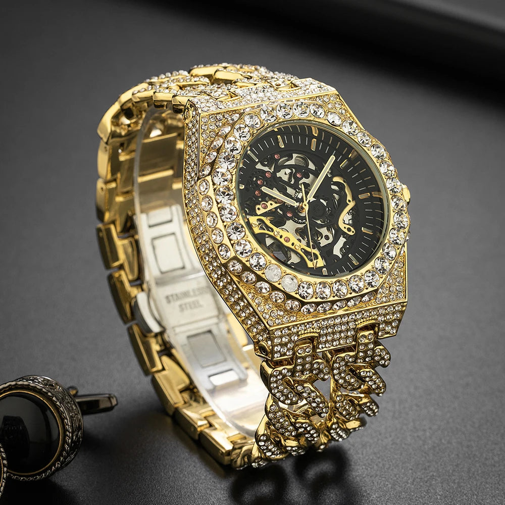 ICED OUT AUTOMATIK "SCHELETRO V5" UHR - ICERAIN JEWELRY