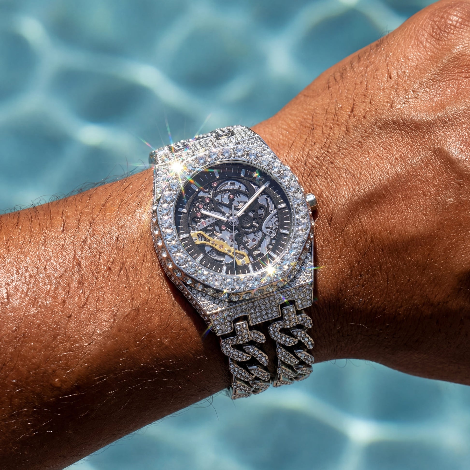 ICED OUT AUTOMATIK "SCHELETRO V5" UHR - ICERAIN JEWELRY