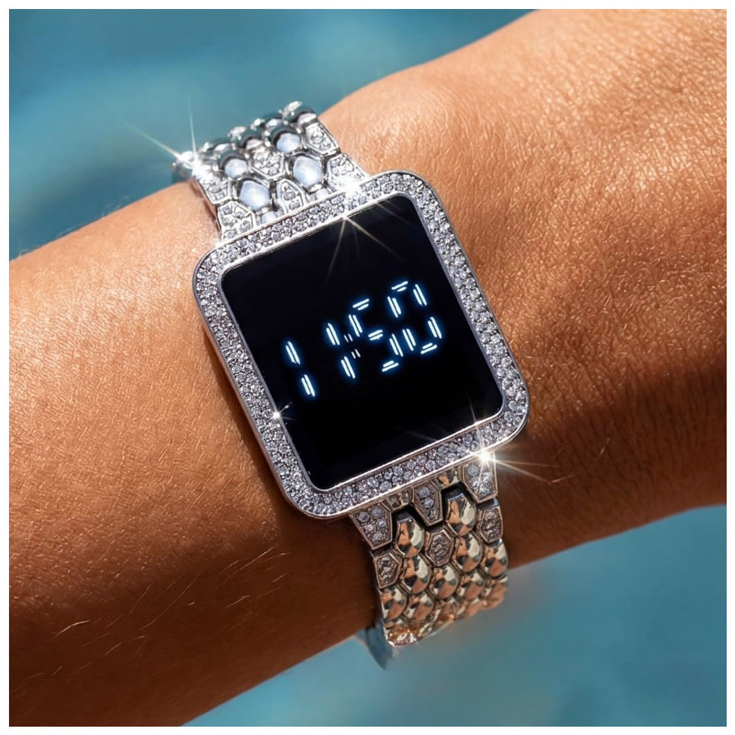 SALE | EDELSTAHL LED "SILVER LOVALISIMA" UHR - ICERAIN JEWELRY