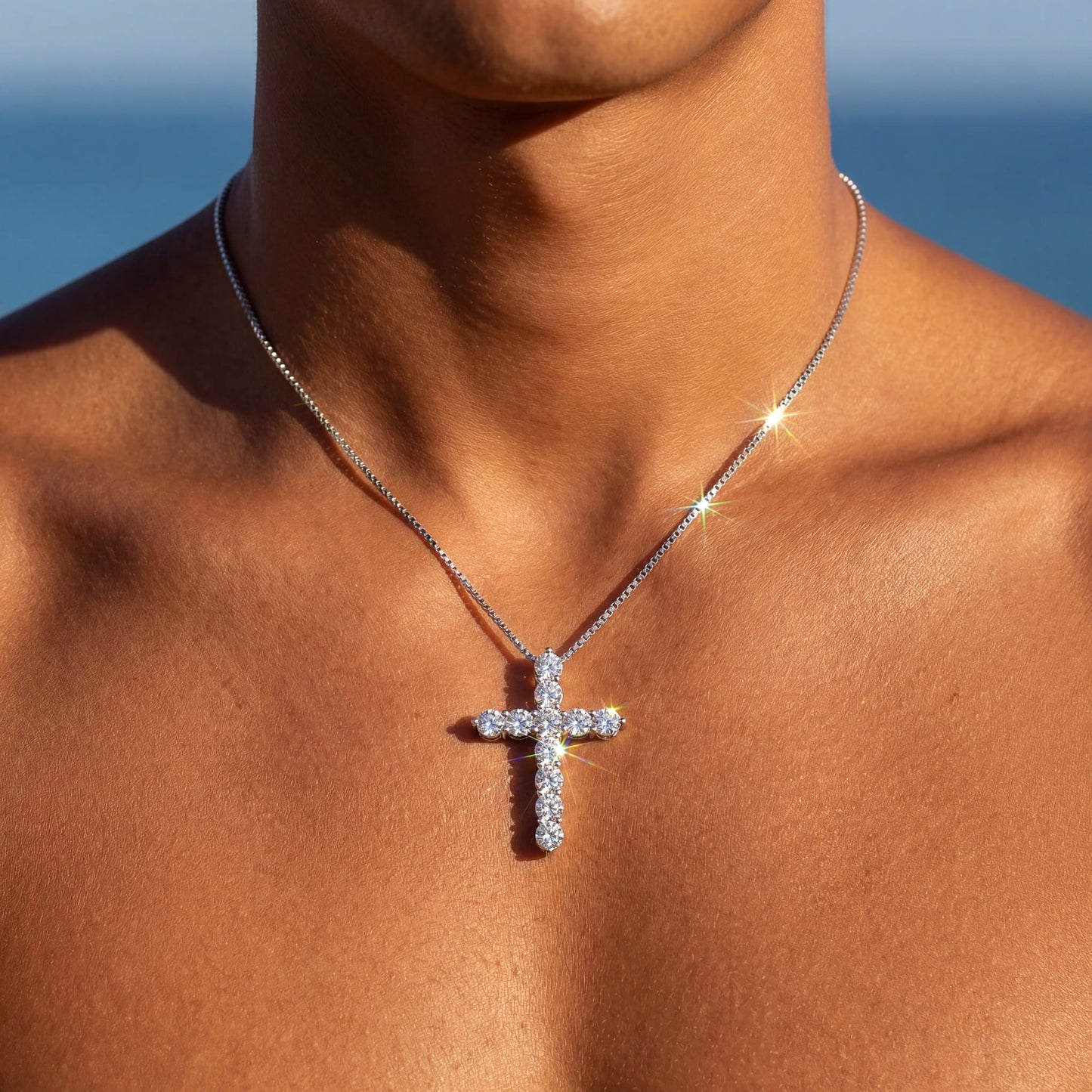 ICED OUT "SHINY CROSS" KETTE - ICERAIN JEWELRY