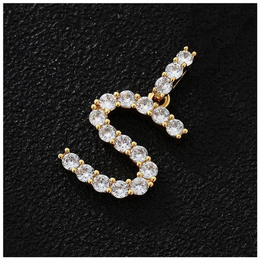 SALE | PERSONALISIERTER ICED OUT ANFANGSBUCHSTABE S "SI" CHARM - ICERAIN JEWELRY