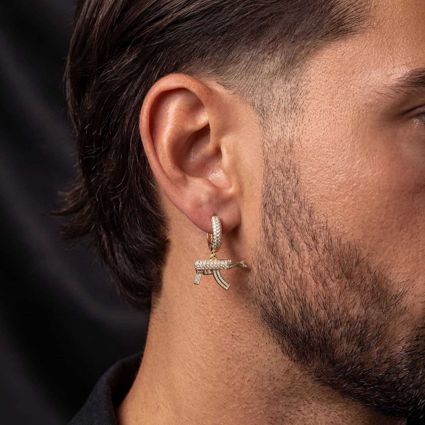 ICED OUT "GOLD WEAPON" OHRRINGE - ICERAIN JEWELRY