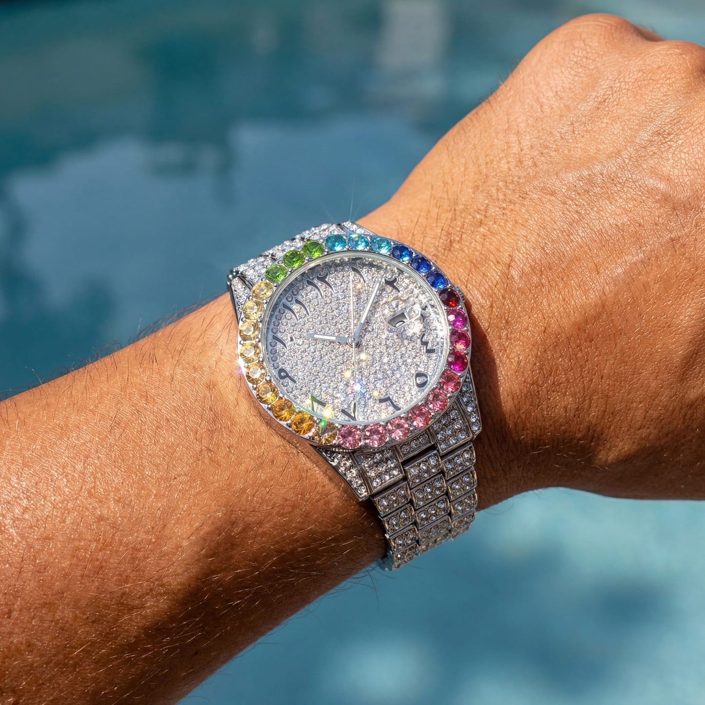 ICED OUT "ARABIC PITACOLLI " UHR - ICERAIN JEWELRY