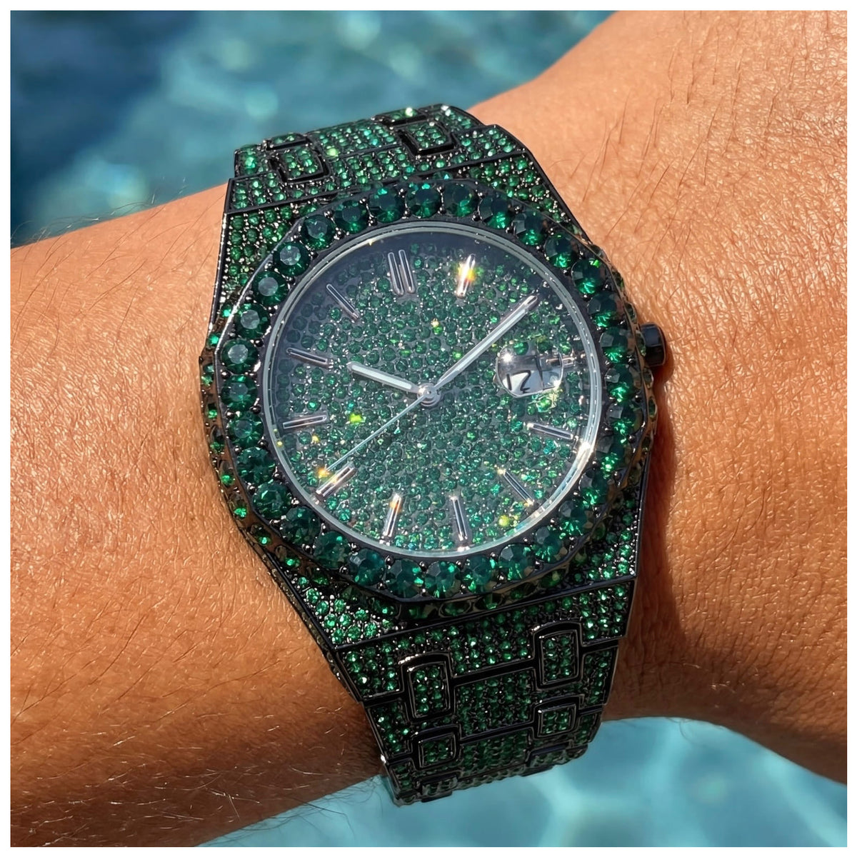 SALE | ICED OUT "GREEN APOSTEL V3" UHR