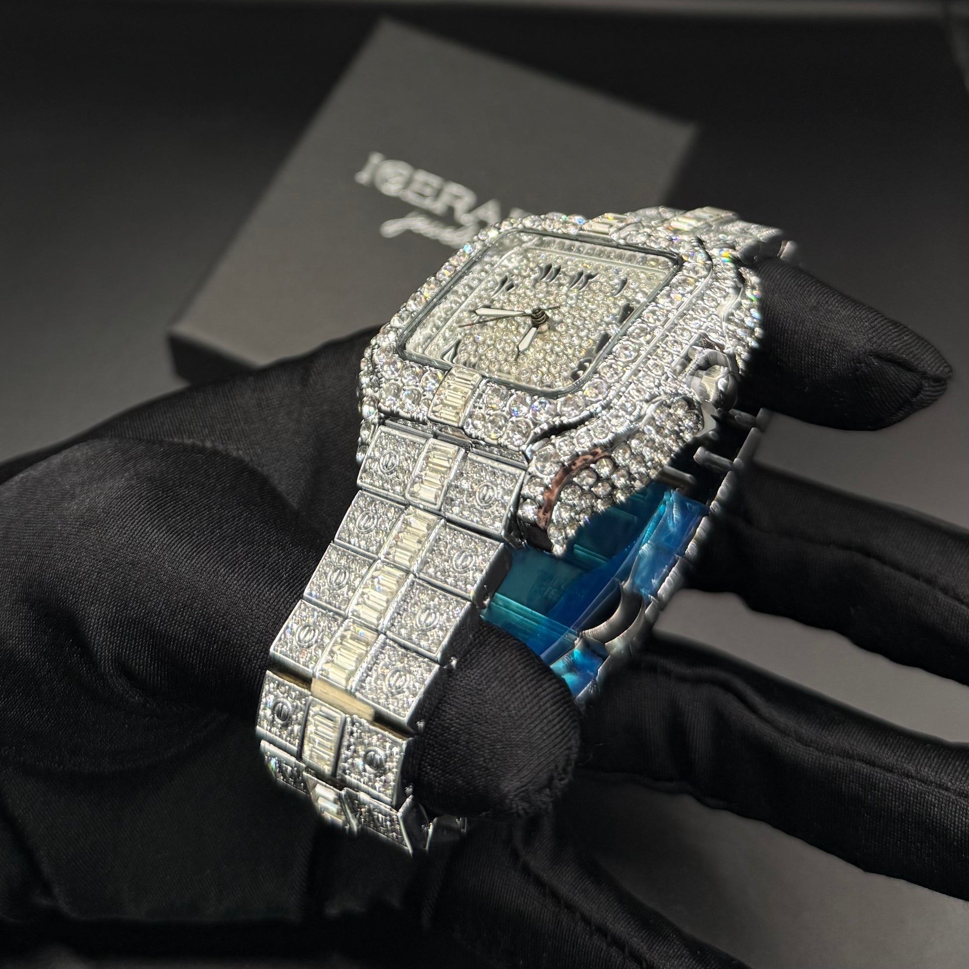 SALE | ICED OUT "SILVER ARABIC PIAZZA" UHR - ICERAIN JEWELRY