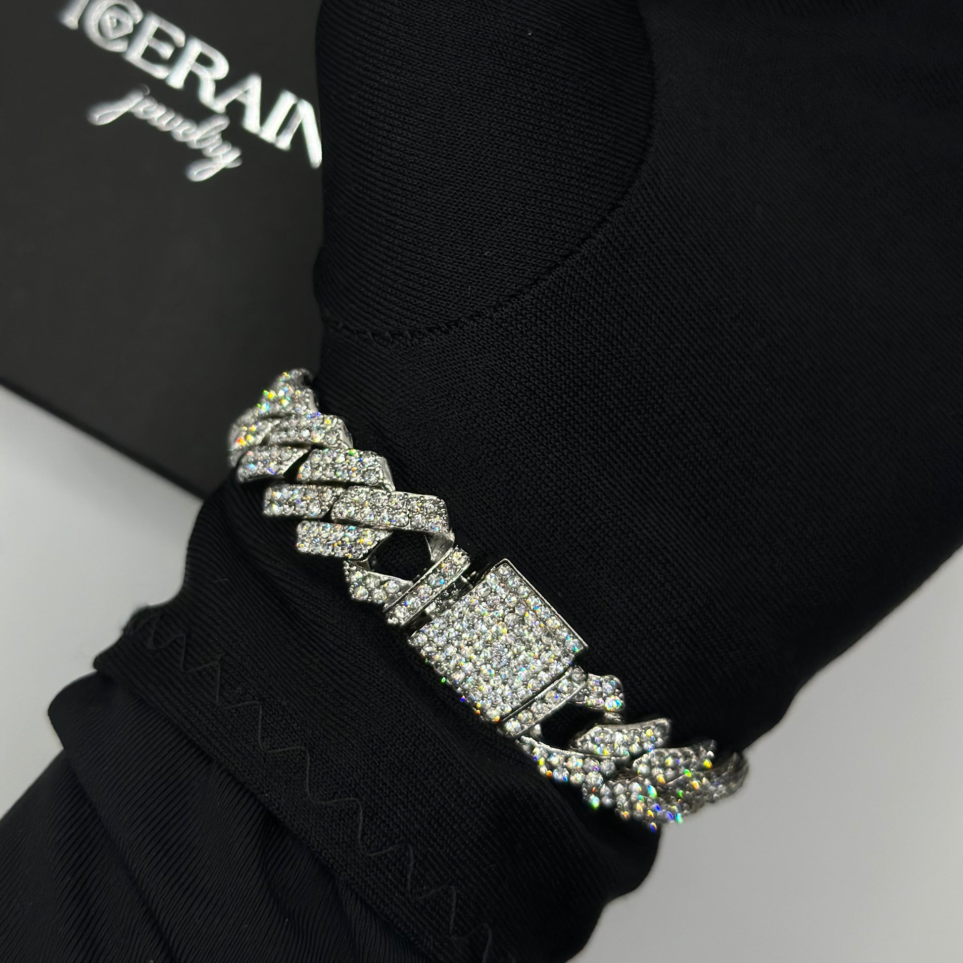 ICED OUT 14MM "SILVER PRONG CUBAN" ARMBAND - ICERAIN JEWELRY