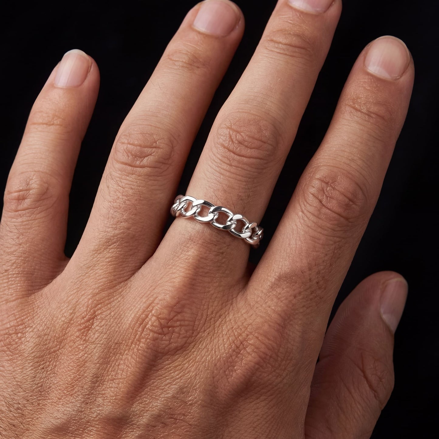 925S SILVER "SILVER CUBAN" RING - ICERAIN JEWELRY