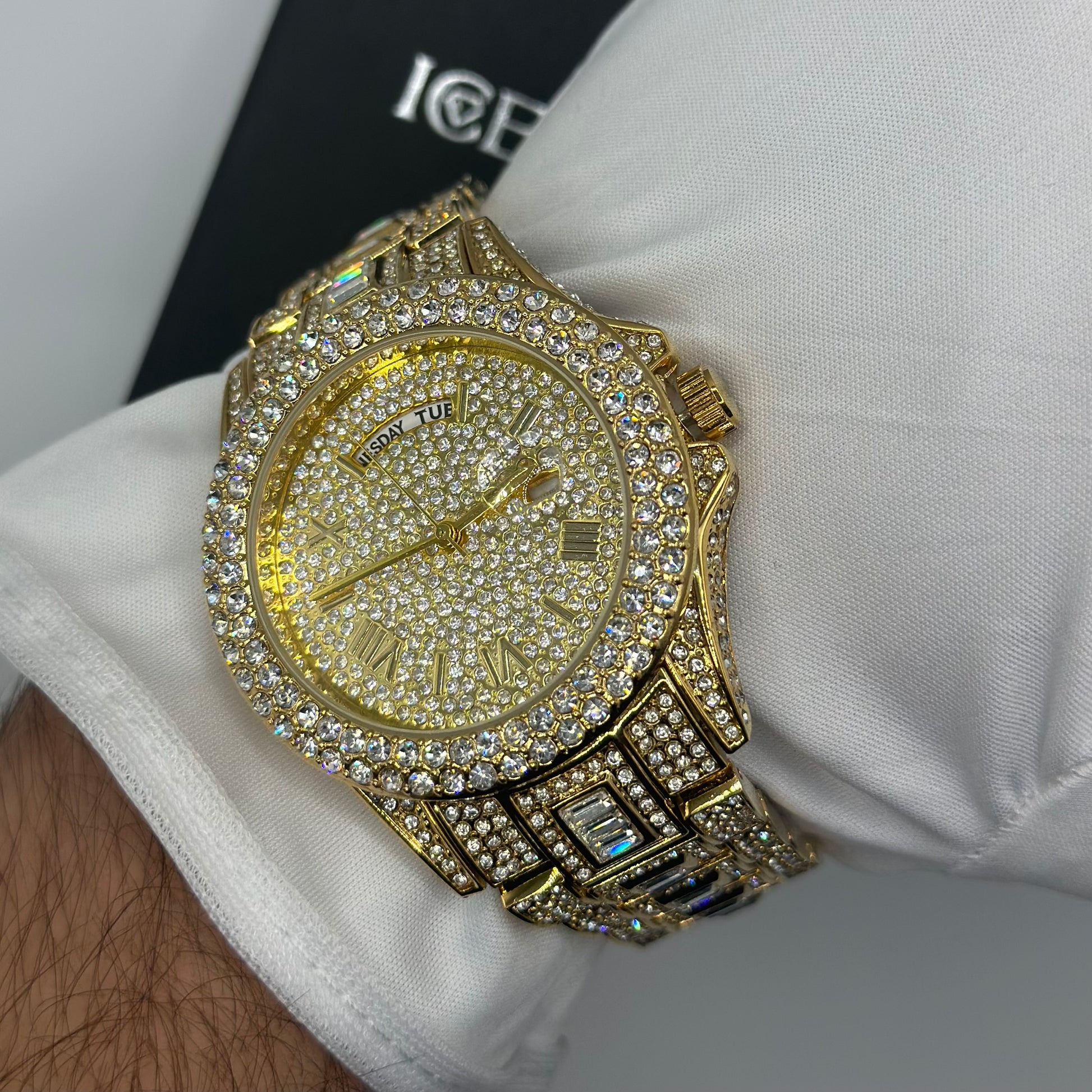 Luxus Designer Iced Out "Paramone" Uhr + Box + Armbandkürzer - ICERAIN JEWELRY