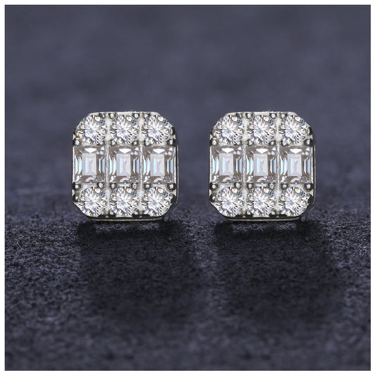 ICED OUT MOISSANITE "ANDRES" WEISSGOLD 925S SILVER OHRRINGE - ICERAIN JEWELRY