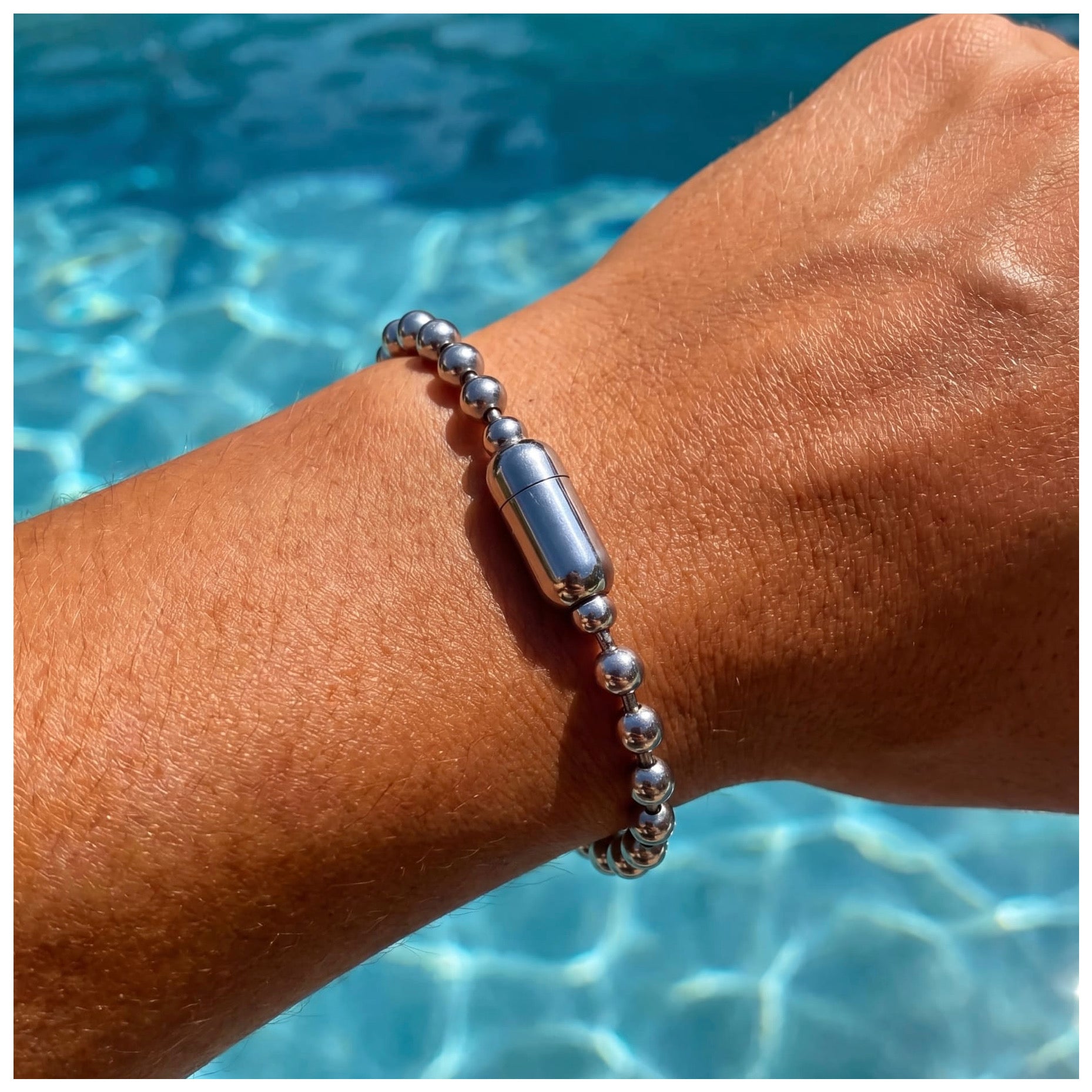 EDELSTAHL "CHROME PERL" ARMBAND - ICERAIN JEWELRY