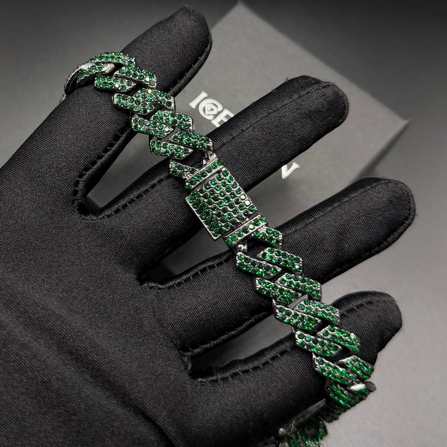 ICED OUT 14MM "GREEN PRONG CUBAN" KETTE - ICERAIN JEWELRY