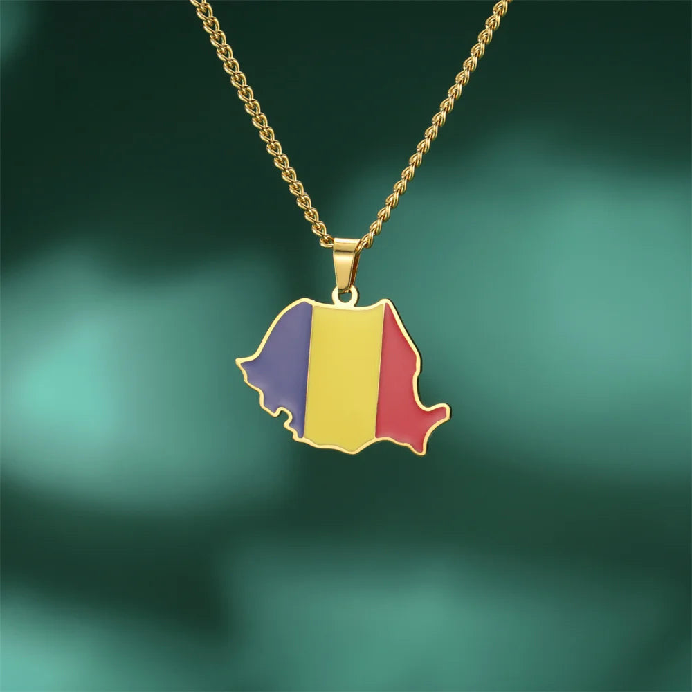 EDELSTAHL "ROMANIA" LÄNDERKETTE - ICERAIN JEWELRY