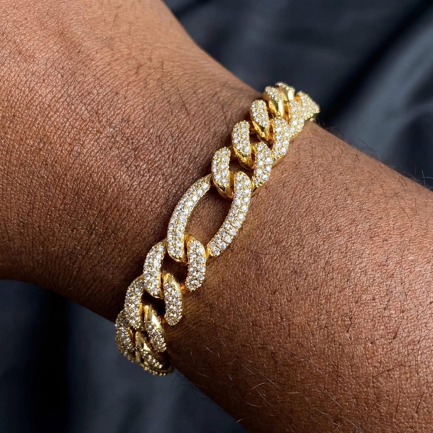 ICED OUT 10MM "FIGARO CUBAN" ARMBAND - ICERAIN JEWELRY