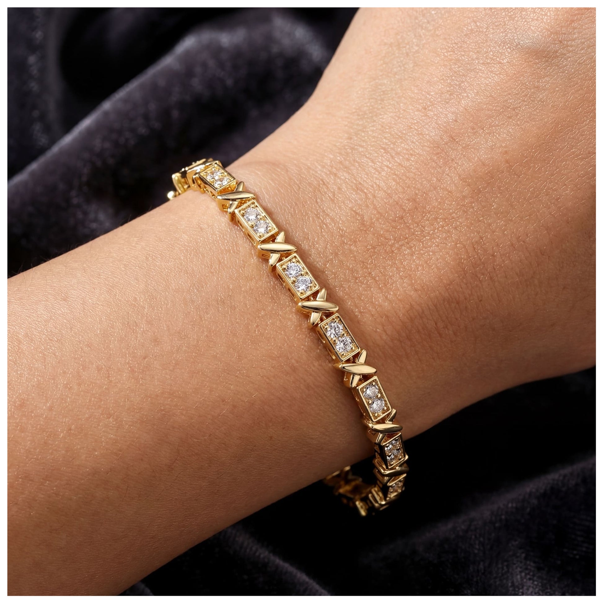 ICED OUT 3MM "GOLD XONE" ARMBAND - ICERAIN JEWELRY