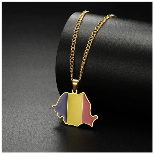 EDELSTAHL "ROMANIA" LÄNDERKETTE - ICERAIN JEWELRY