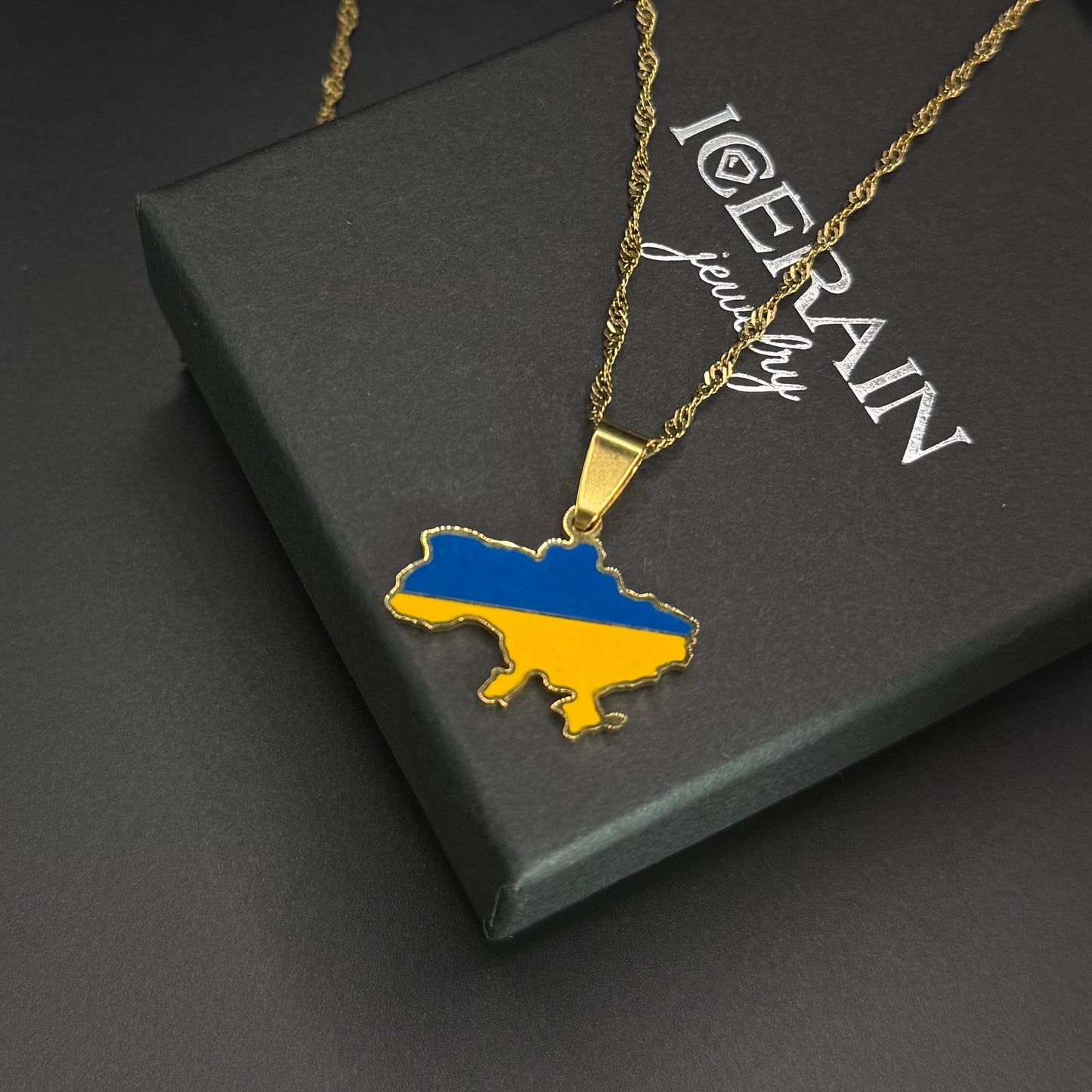 EDELSTAHL "UKRAINE" LÄNDERKETTE - ICERAIN JEWELRY