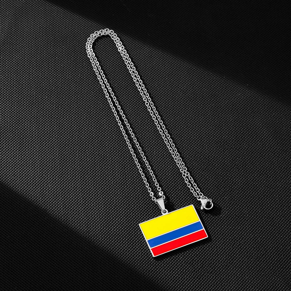 EDELSTAHL "COLOMBIA FLAG" LÄNDERKETTE - ICERAIN JEWELRY