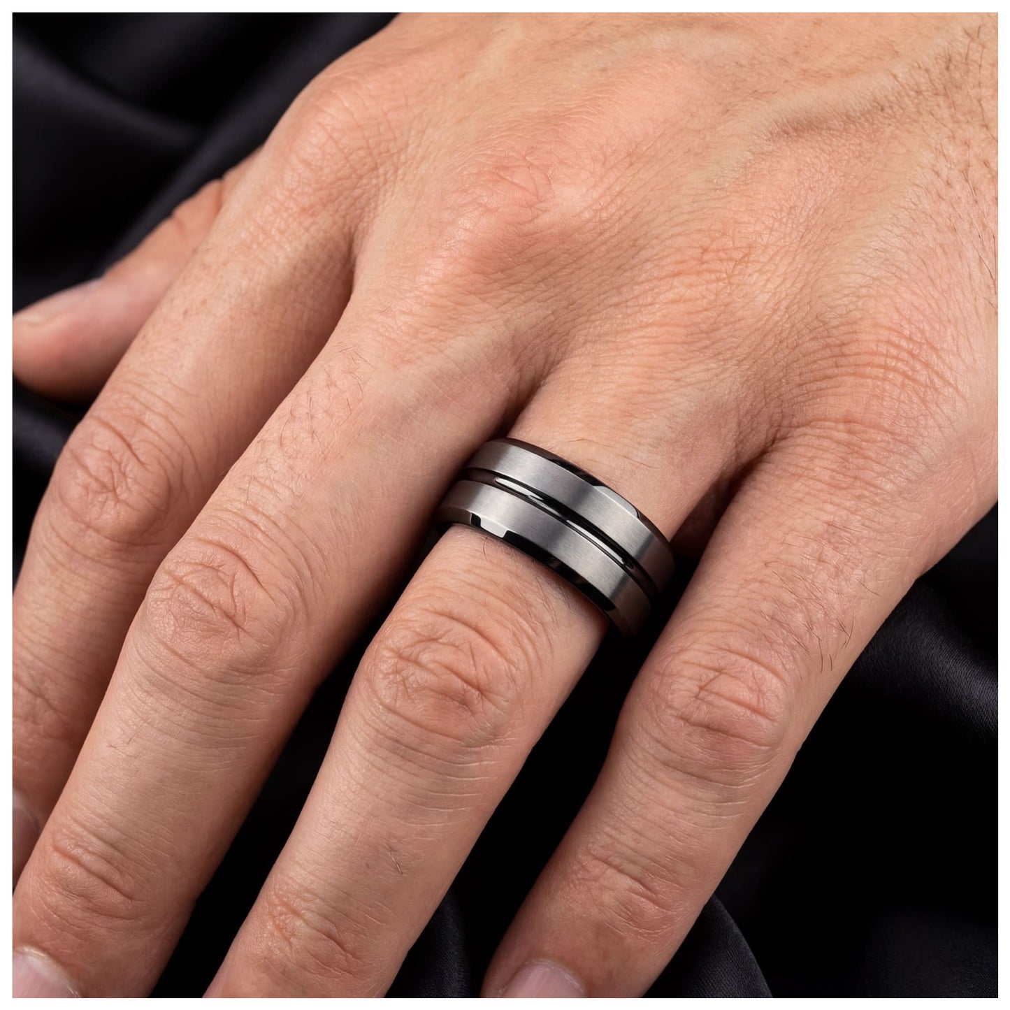 EDELSTAHL 8MM "BLACKHOLE" RING - ICERAIN JEWELRY