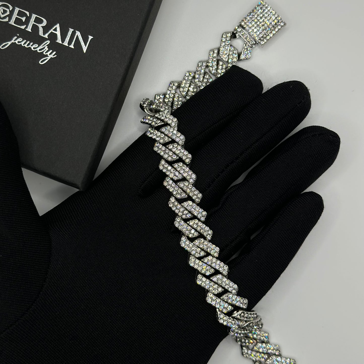 ICED OUT 14MM "SILVER PRONG CUBAN" ARMBAND - ICERAIN JEWELRY