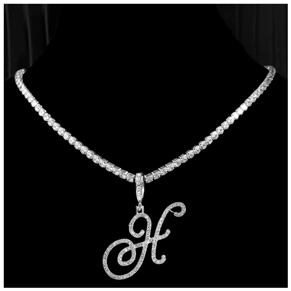 SALE | PERSONALISIERTE ICED OUT ANFANGSBUCHSTABEN "H CUBIC" KETTE - ICERAIN JEWELRY