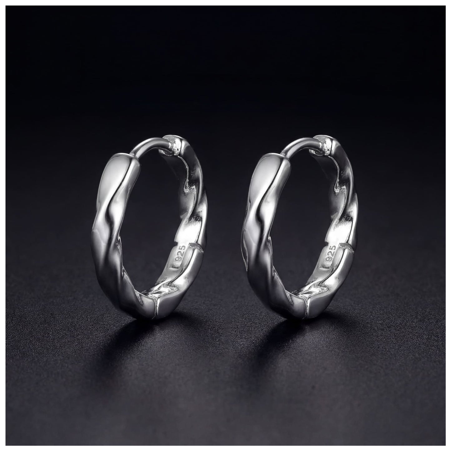 925S SILVER "SILVER WAVE" OHRRINGE - ICERAIN JEWELRY
