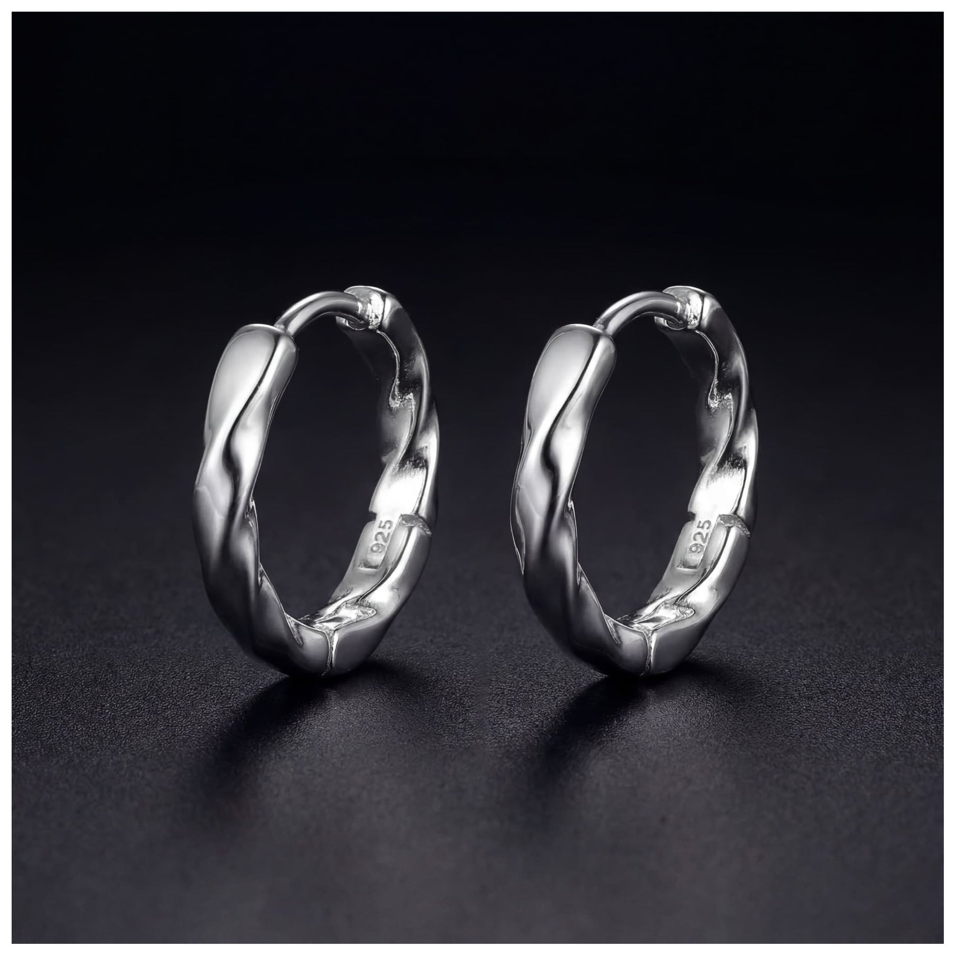 925S SILVER "SILVER WAVE" OHRRINGE - ICERAIN JEWELRY