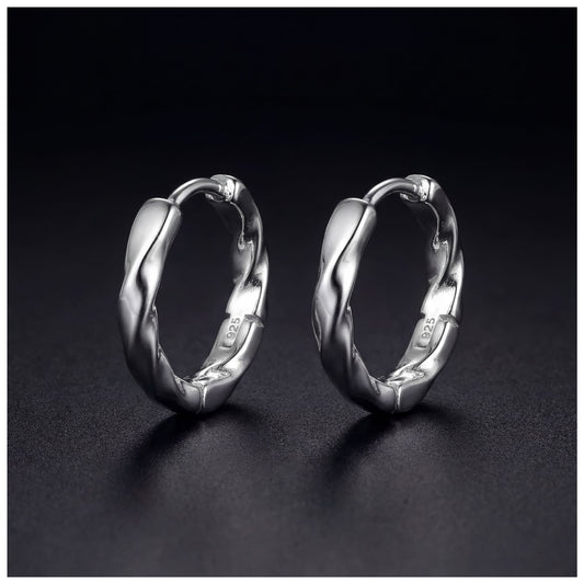 925S SILVER "SILVER WAVE" OHRRINGE - ICERAIN JEWELRY