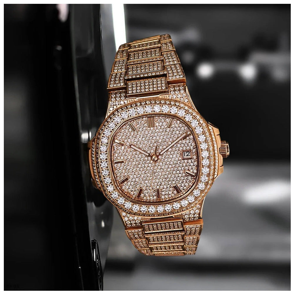 ICED OUT 43MM MOISSANITE "ROSEGOLD FERANOIR" UHR - ICERAIN JEWELRY