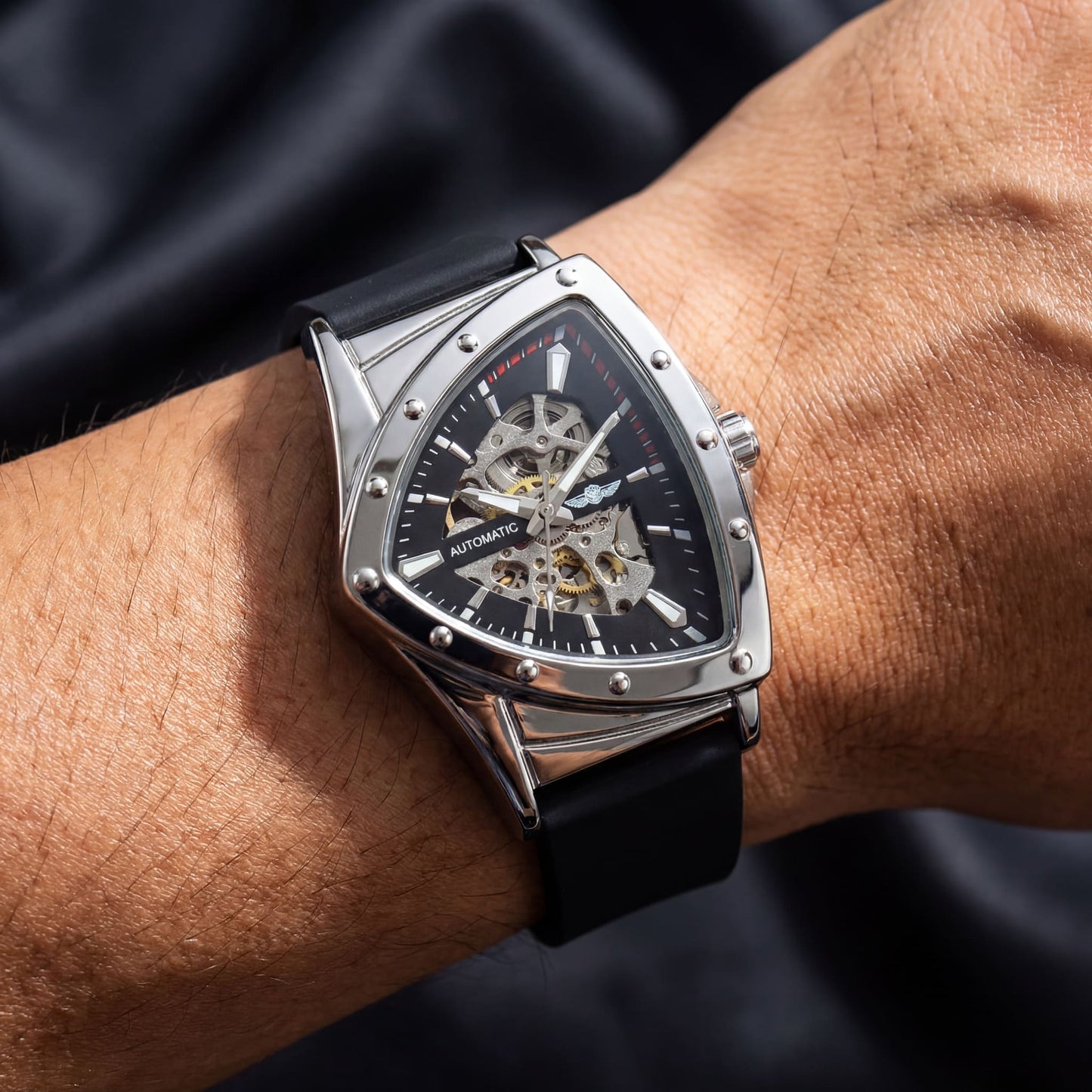 EDELSTAHL AUTOMATIK "TRIANGLAR" UHR - ICERAIN JEWELRY