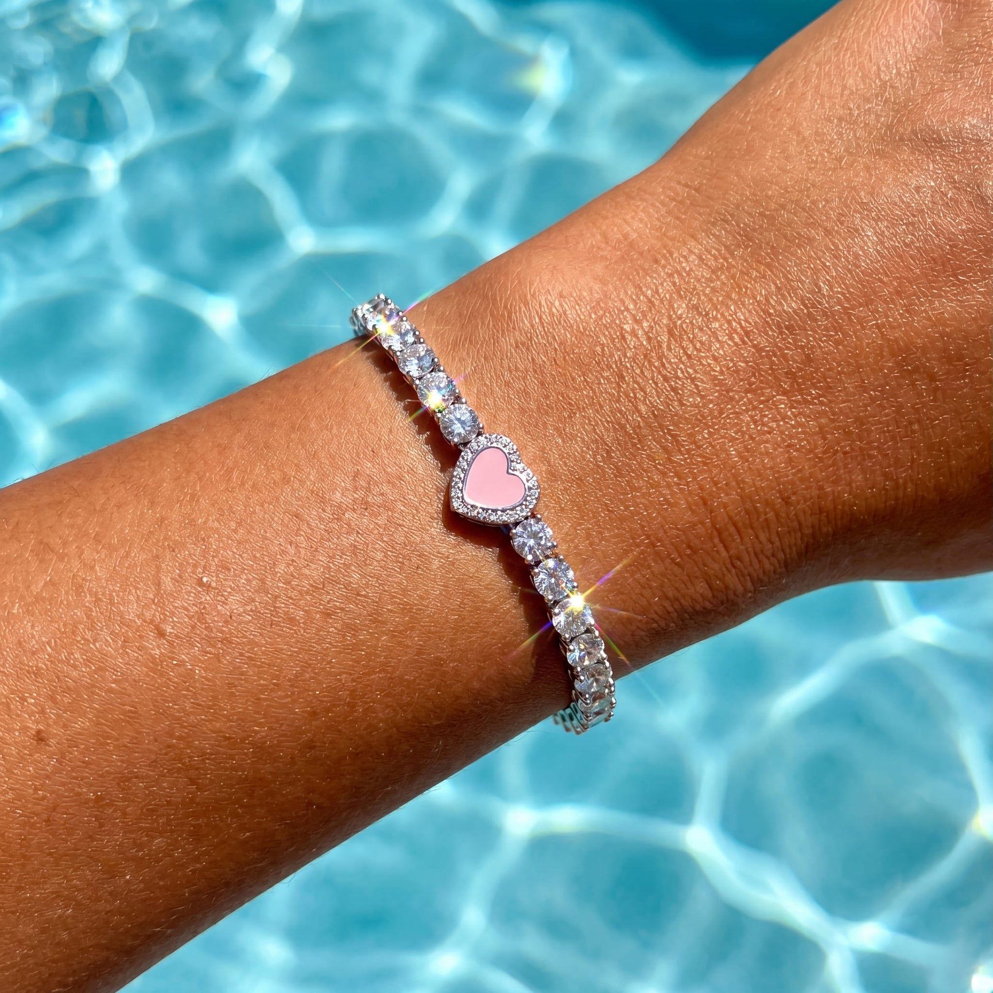 ICED OUT "HEART CLOVER TENNIS" ARMBAND - ICERAIN JEWELRY