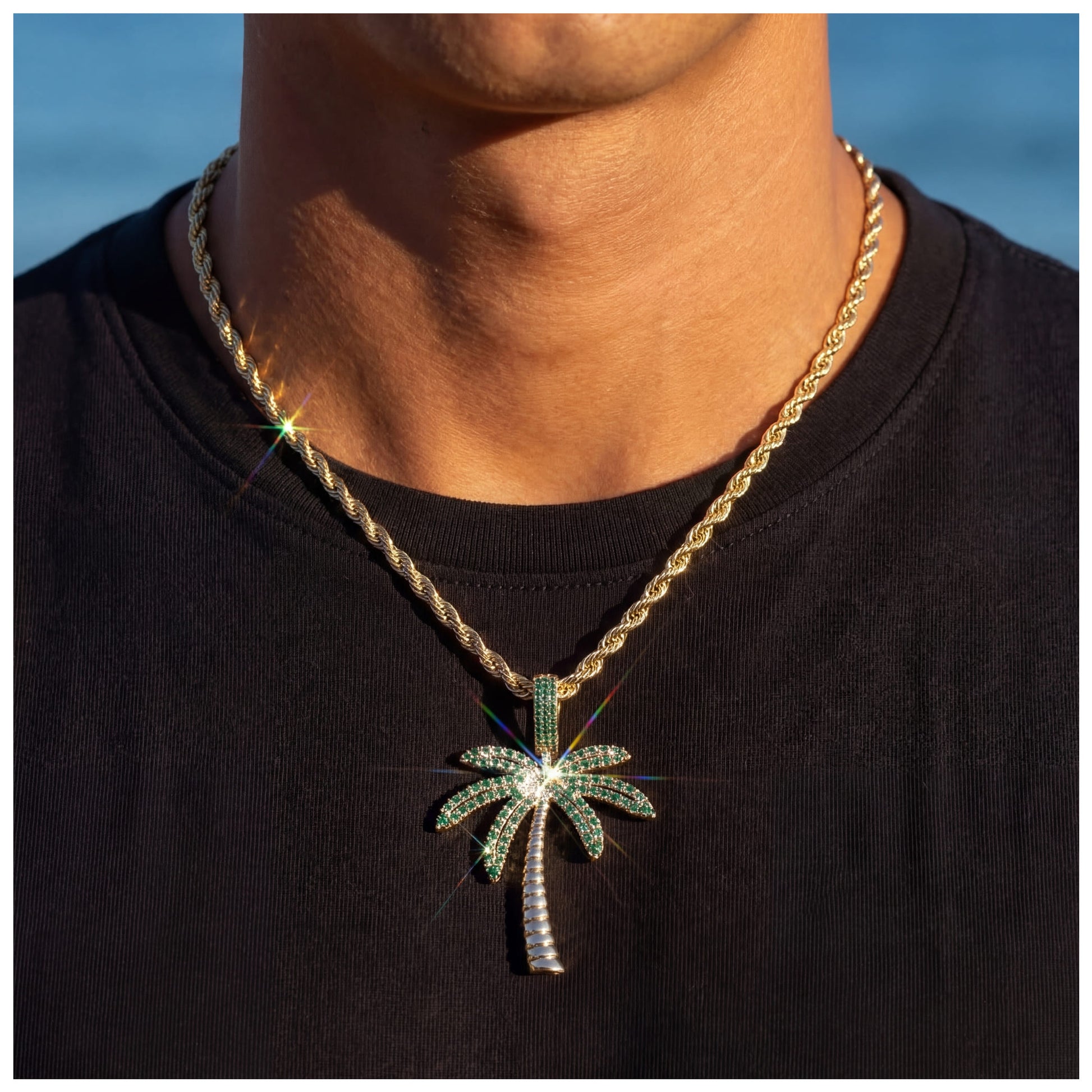 ICED OUT "GOLD PALM" KETTE - ICERAIN JEWELRY