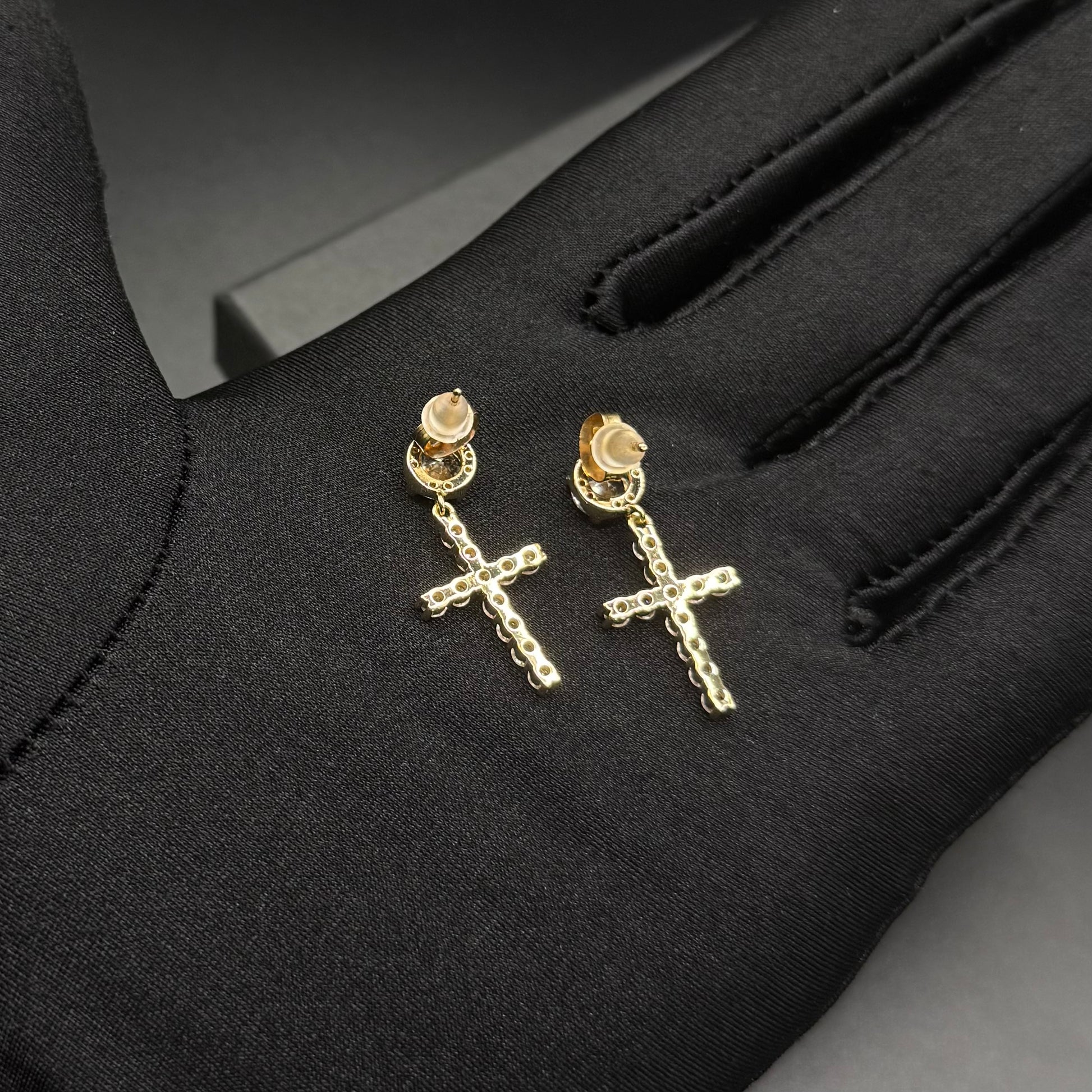 ICED OUT "GOLD LUXURY CROSS" OHRRINGE - ICERAIN JEWELRY