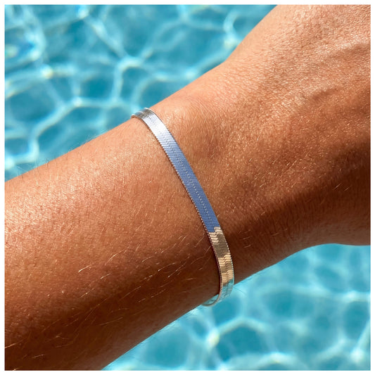 925S SILVER "HERRINGBONE" ARMBAND - ICERAIN JEWELRY