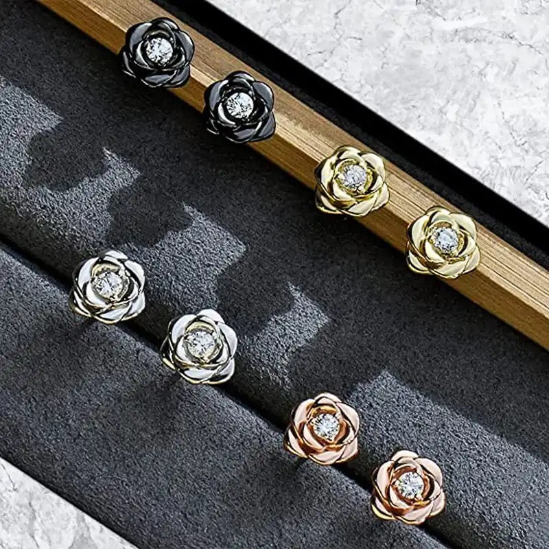 ICED OUT "BLACK ROSE" OHRRINGE - ICERAIN JEWELRY