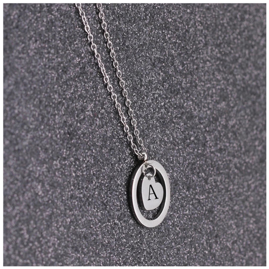 PERSONALISIERTE EDELSTAHL ANFANGSBUCHSTABEN "HEART" KETTE - ICERAIN JEWELRY
