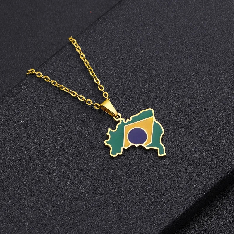EDELSTAHL "BRAZIL" LÄNDERKETTE - ICERAIN JEWELRY
