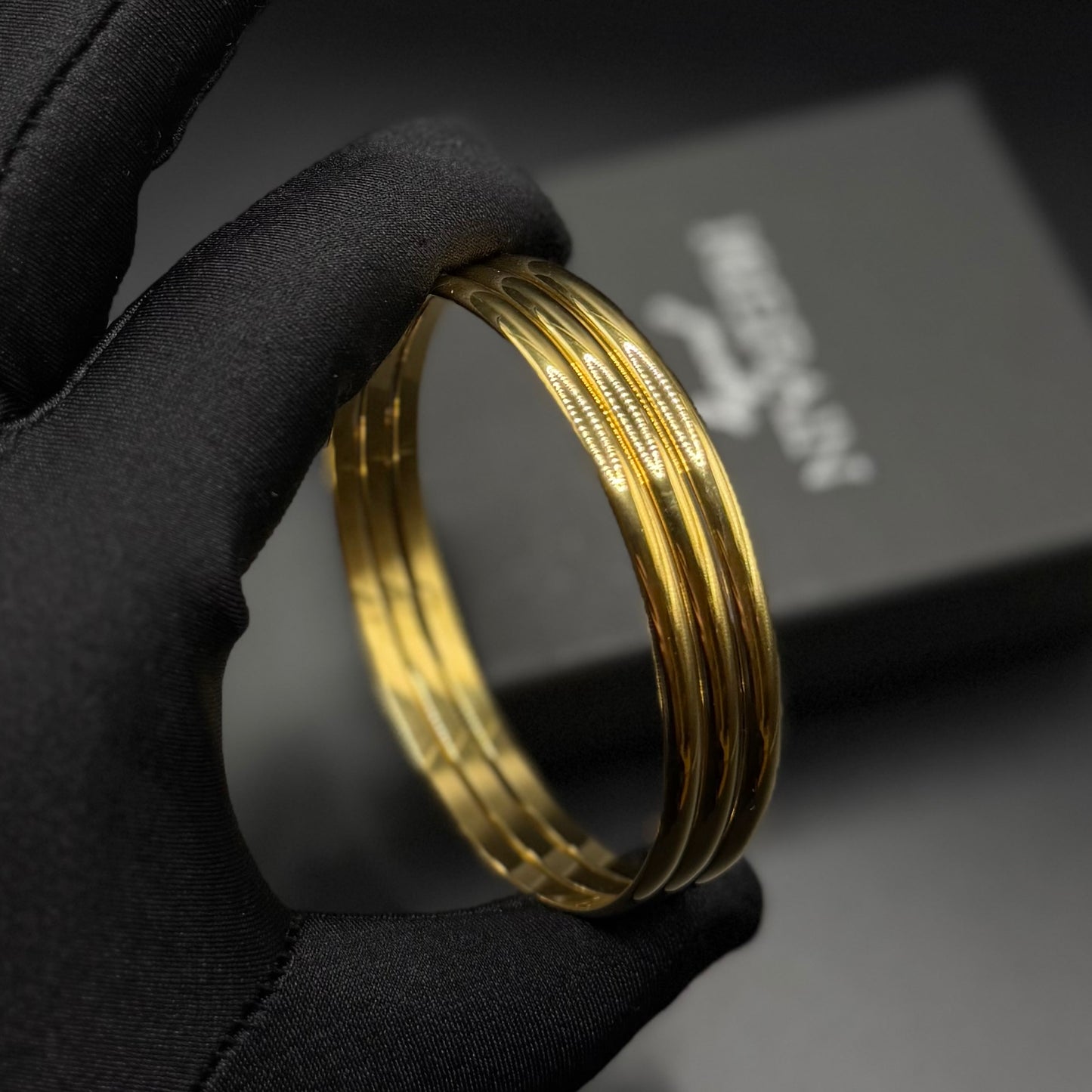 SALE | EDELSTAHL 18K GOLD "ANDRES" ARMREIF (3 STÜCK) - ICERAIN JEWELRY
