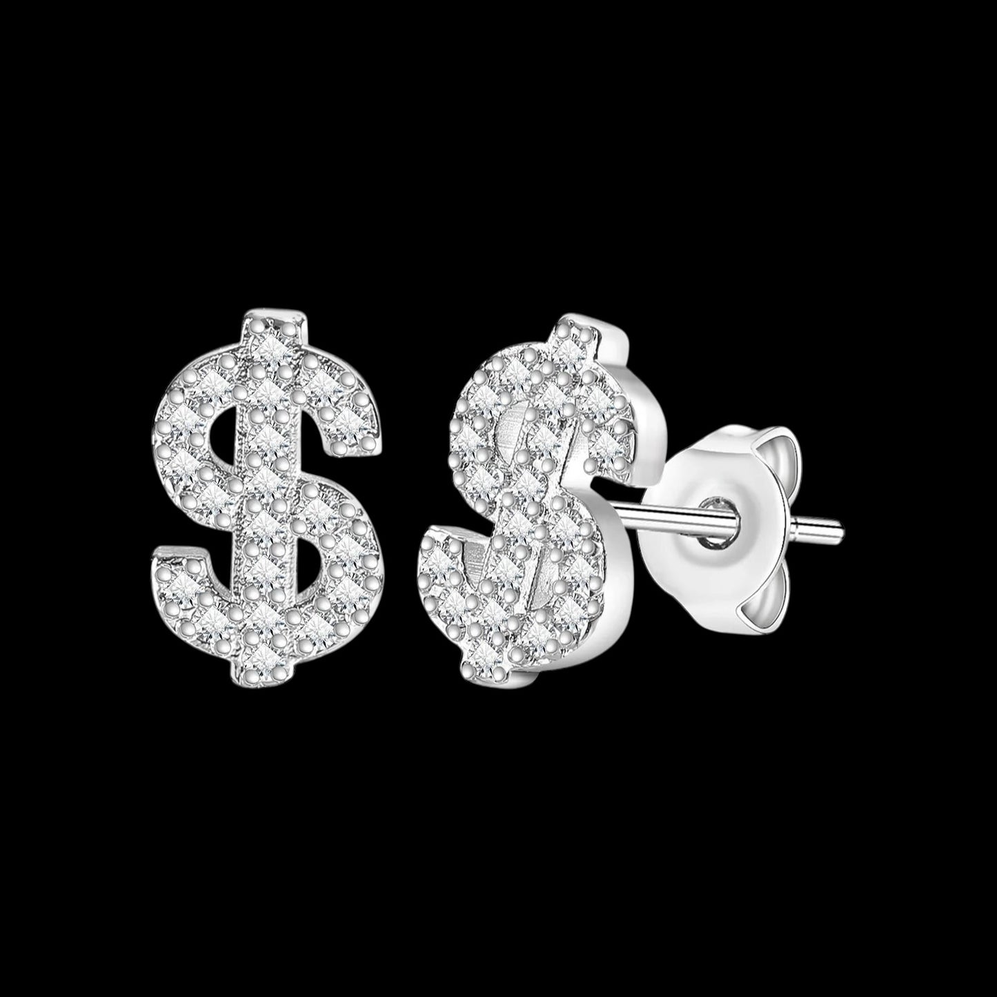 ICED OUT "DOLLAR" OHRRINGE - ICERAIN JEWELRY
