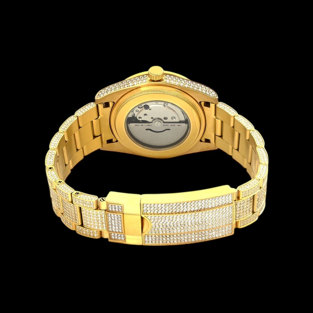 ICED OUT 41MM MOISSANITE "GOLD ARABIC MONAC V2" UHR - ICERAIN JEWELRY