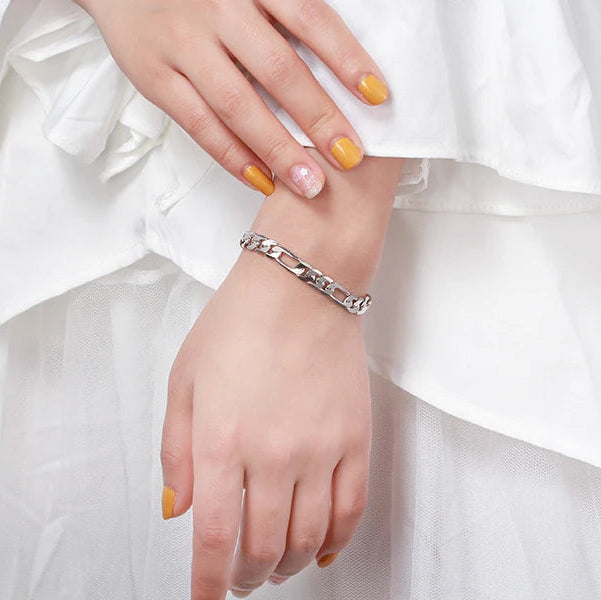 925S SILVER 6,5MM "FIGARO" ARMBAND [PREMIUM VERSION] - ICERAIN JEWELRY